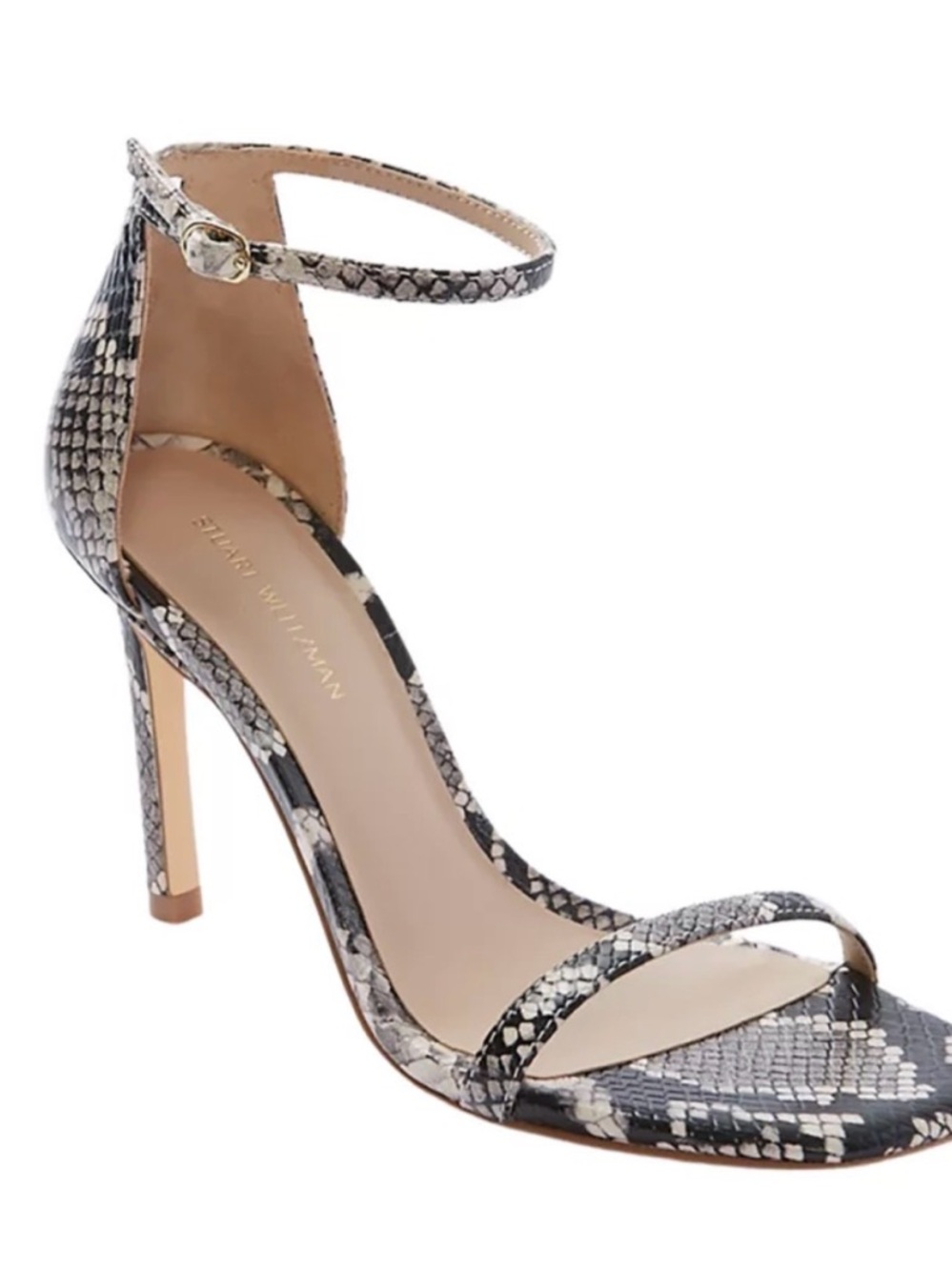 Stuart Weitzman Snakeskin Ankle-Strap Sandal